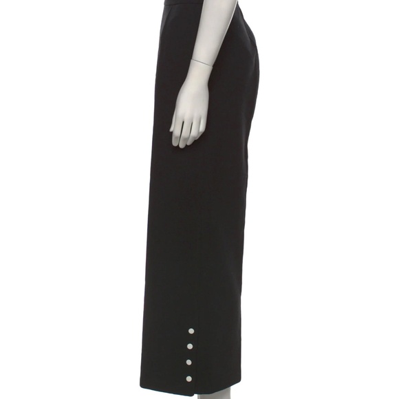 LISA PERRY Ponte Crop Wide Leg Trousers Black Barneys New York Snaps Pants 8 NWT - Picture 1 of 16